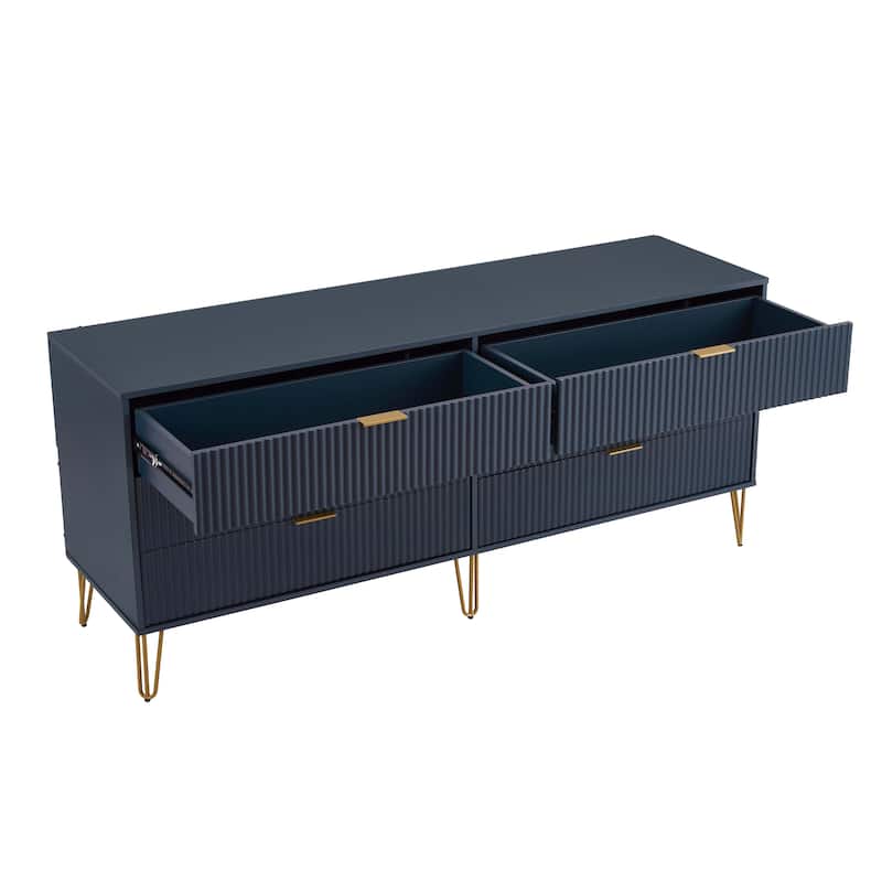 Manhattan Comfort Dumbo Modern 6-Drawer Double Low Dresser.