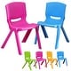 preview thumbnail 1 of 3, Kids Chair,Children Lightweight Plastic 4 Chairs Set with 11.8" H Seat for Playrooms,Preschool,Toddlers (Enlarge Size) Multi