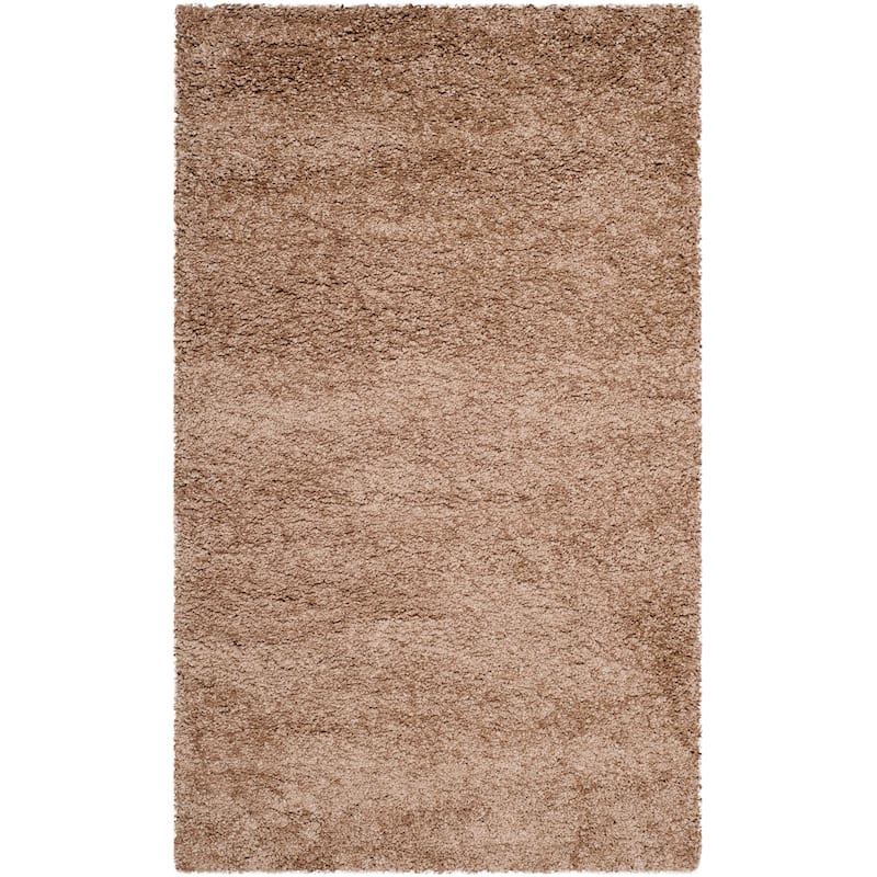 SAFAVIEH, Milan Shag Afton 2-inch Thick Area Rug - 3' Square - Dark Beig