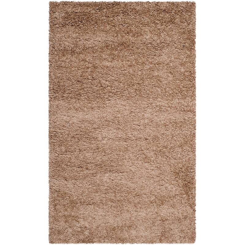 SAFAVIEH Milan Shag Maibritt 2-inch Thick Area Rug - 3' Square - Dark Beige - Square
