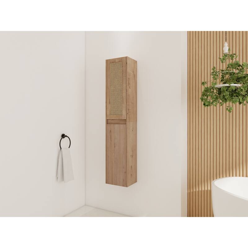 GDFStudio Bathroom Wall-Mounted Side Cabinet with Soft Close Doors