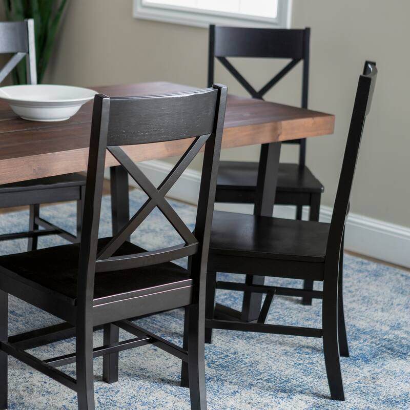 Middlebrook Solid Wood 5-Piece Dining Set with X-Back Chairs