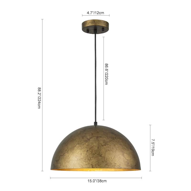 Industrial Oversized Metal Dome Pendant Light - Modern Farmhouse