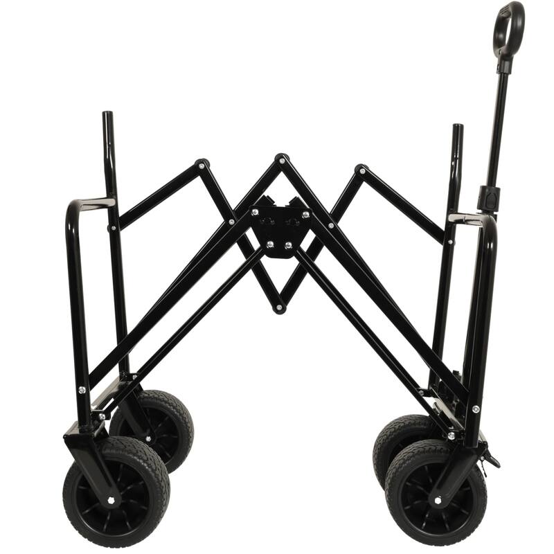 3-in-1 Heavy-Duty Folding Wagon Cart with Bench & All-Terrain Wheels