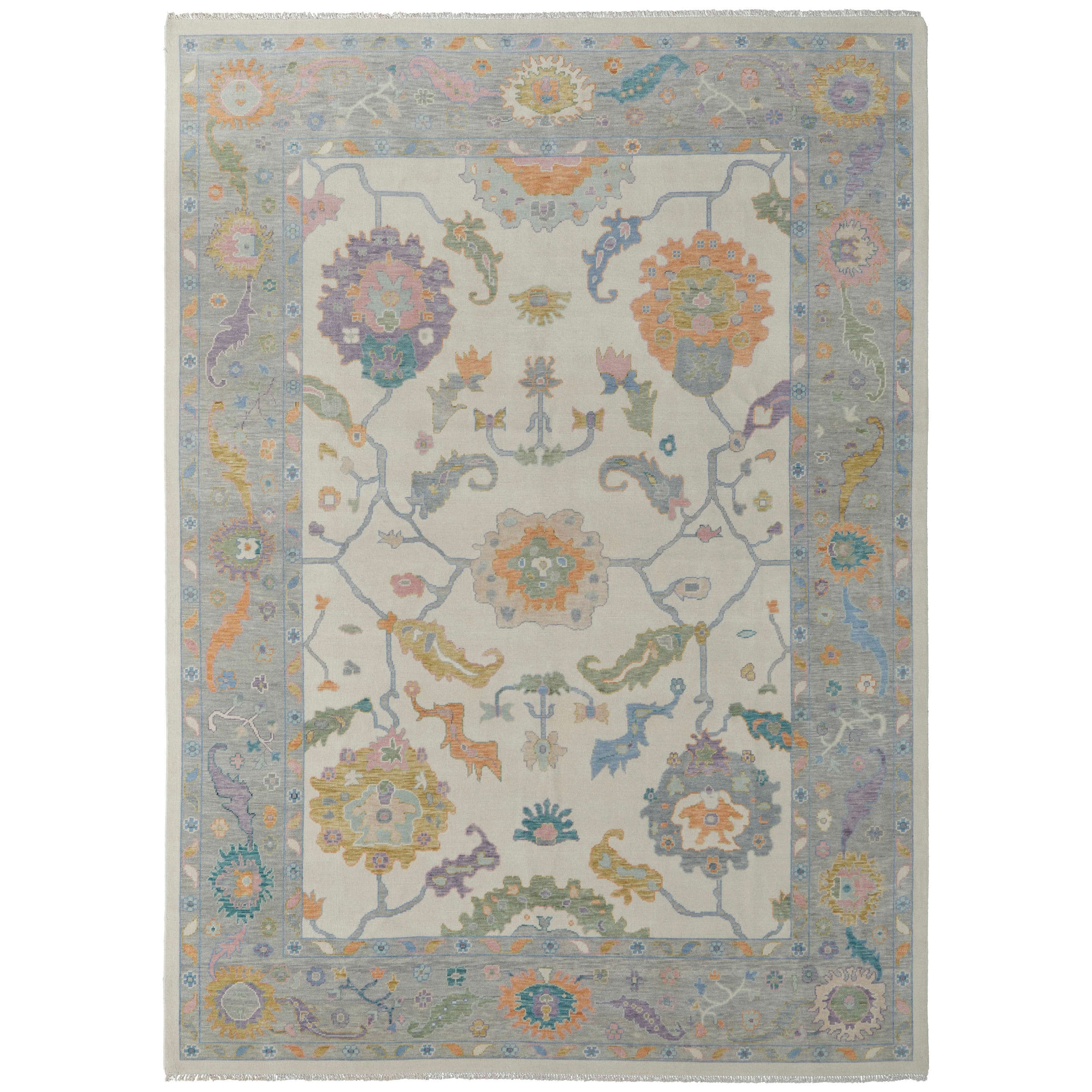 Grand Bazaar Larson Hand Knotted Floral & Botanical Transitional Area Rug