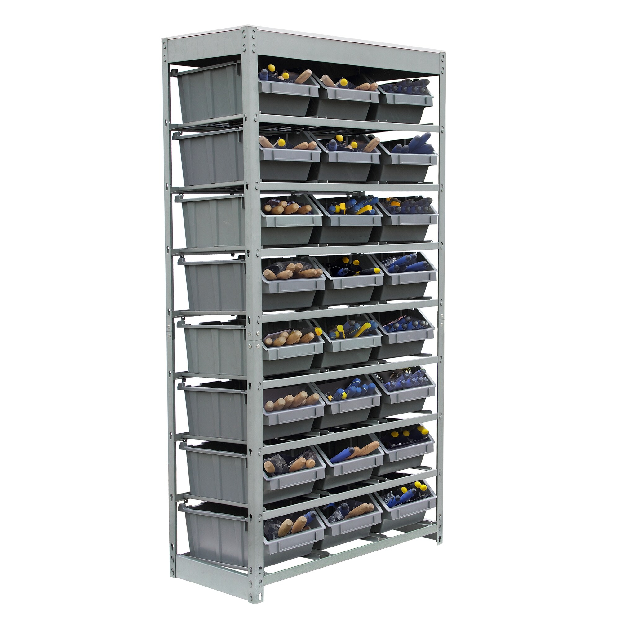  King's Rack Bin Rack Storage System Heavy Duty Steel Rack  Organizer Shelving Unit w/ 24 Plastic Bins in 8 tiers : Home & Kitchen