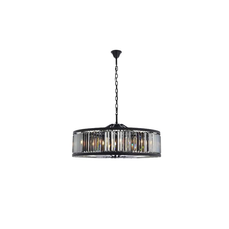 Royce Edge 10-Light Matte Black Chandelier - matte black (royal cut silver shade crystals)