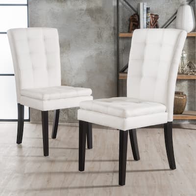 Dining Room Furniture - Fabric Upholstered Dining Chairs with Birch Leg, Modern Armless Dining Chairs Set of 2 for Kitchen