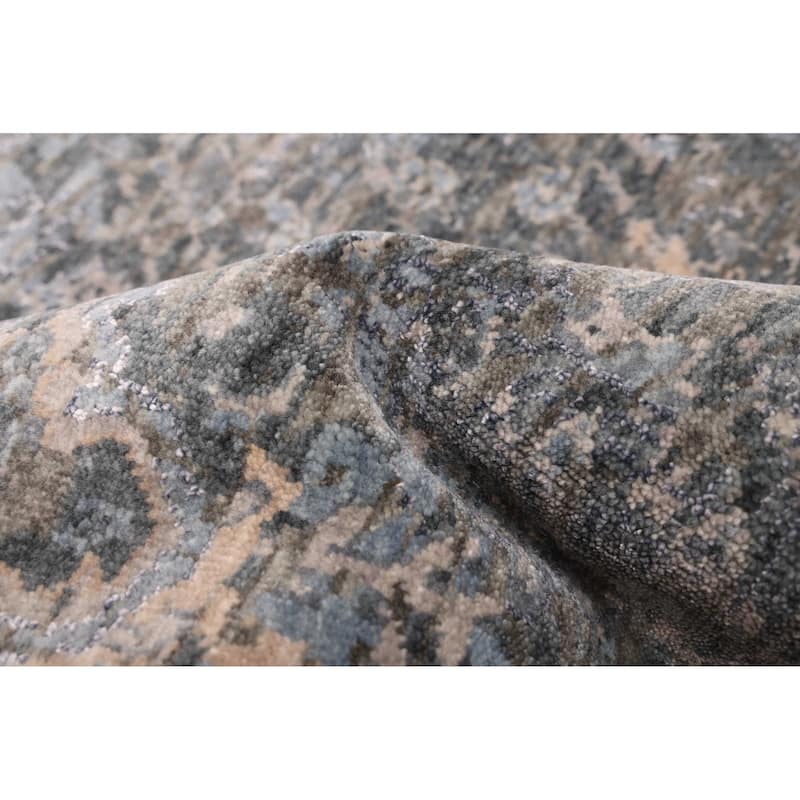 ECARPETGALLERY Hand-knotted Heritage Charcoal Silk, Wool Rug - 7'10 x 10'0