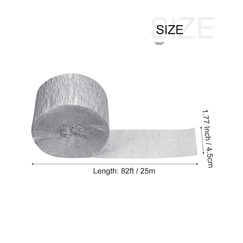 3pcs Crepe Paper Streamer Decoration 82ft Long 1.77 Inch Wide