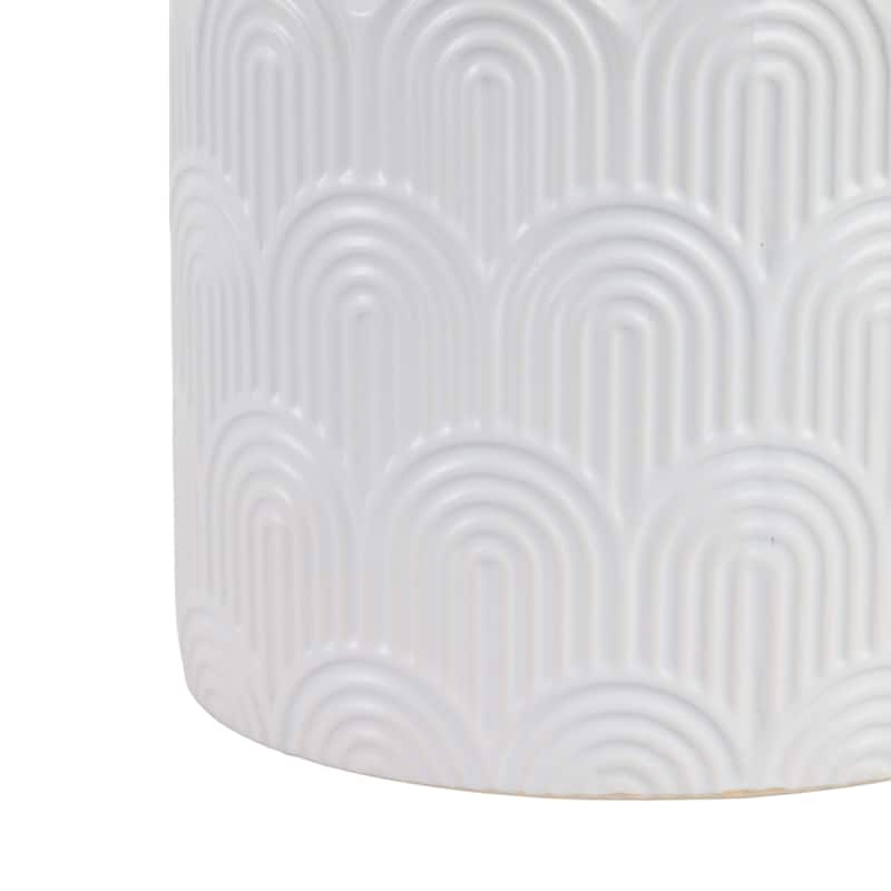 Stoneware Planters Scallop Design and Curved Rim Detail (Set of 2)