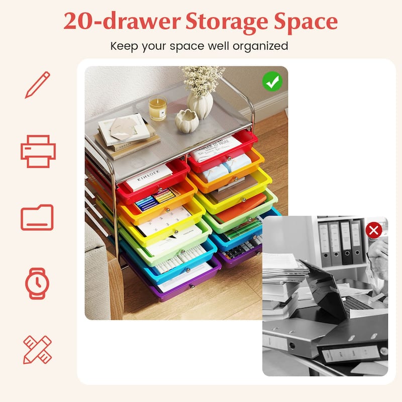 Costway 12 Drawers Rolling Cart Storage Scrapbook Paper Studio - See Details