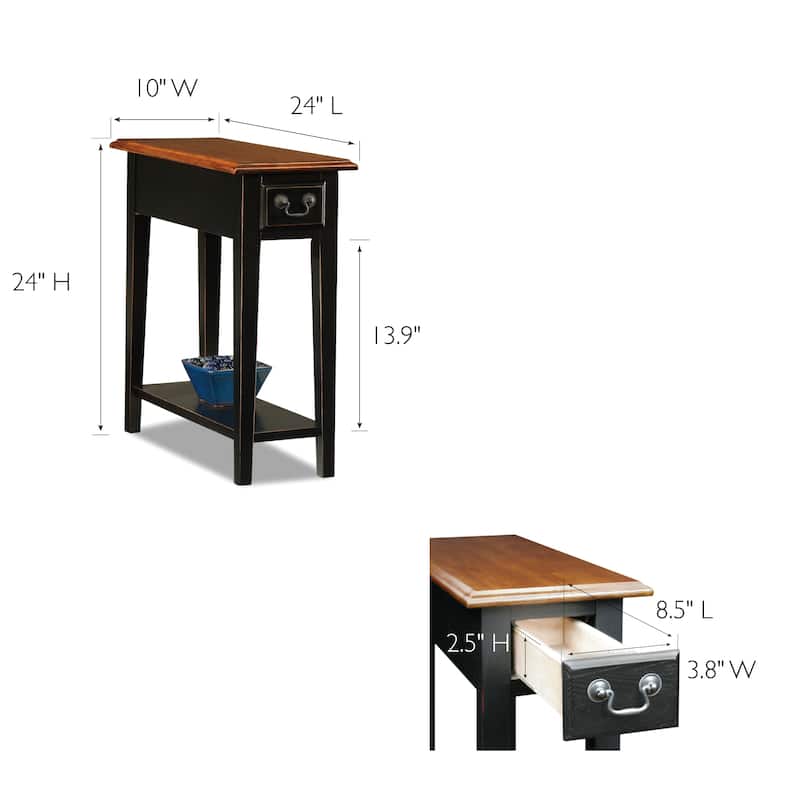 Leick Home One Drawer Narrow Side Table with Shelf