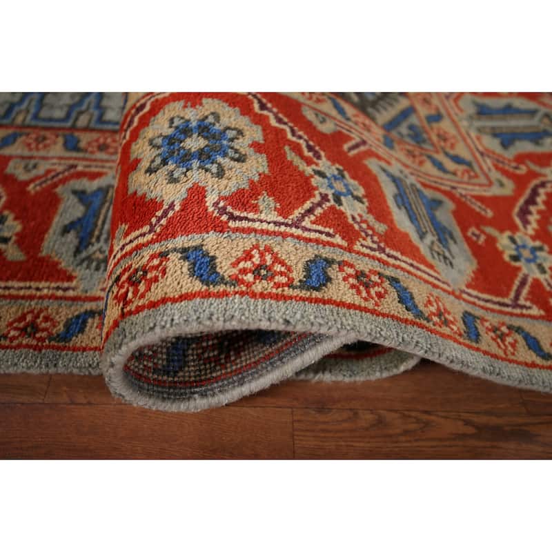 Geometric Heriz Serapi Rug Hand-Knotted Wool Carpet - 6'0"x 9'1"