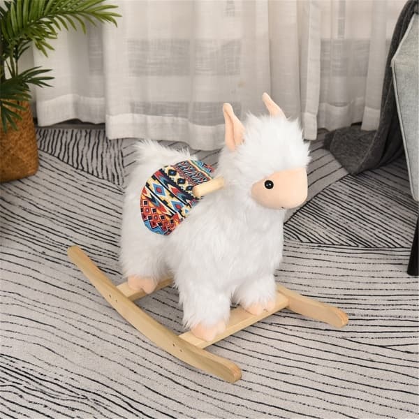 slide 2 of 7, Baby Rocking Hors for Children 18-36 Month- White - 24.5" L x 13" W x 23.5" H Llama