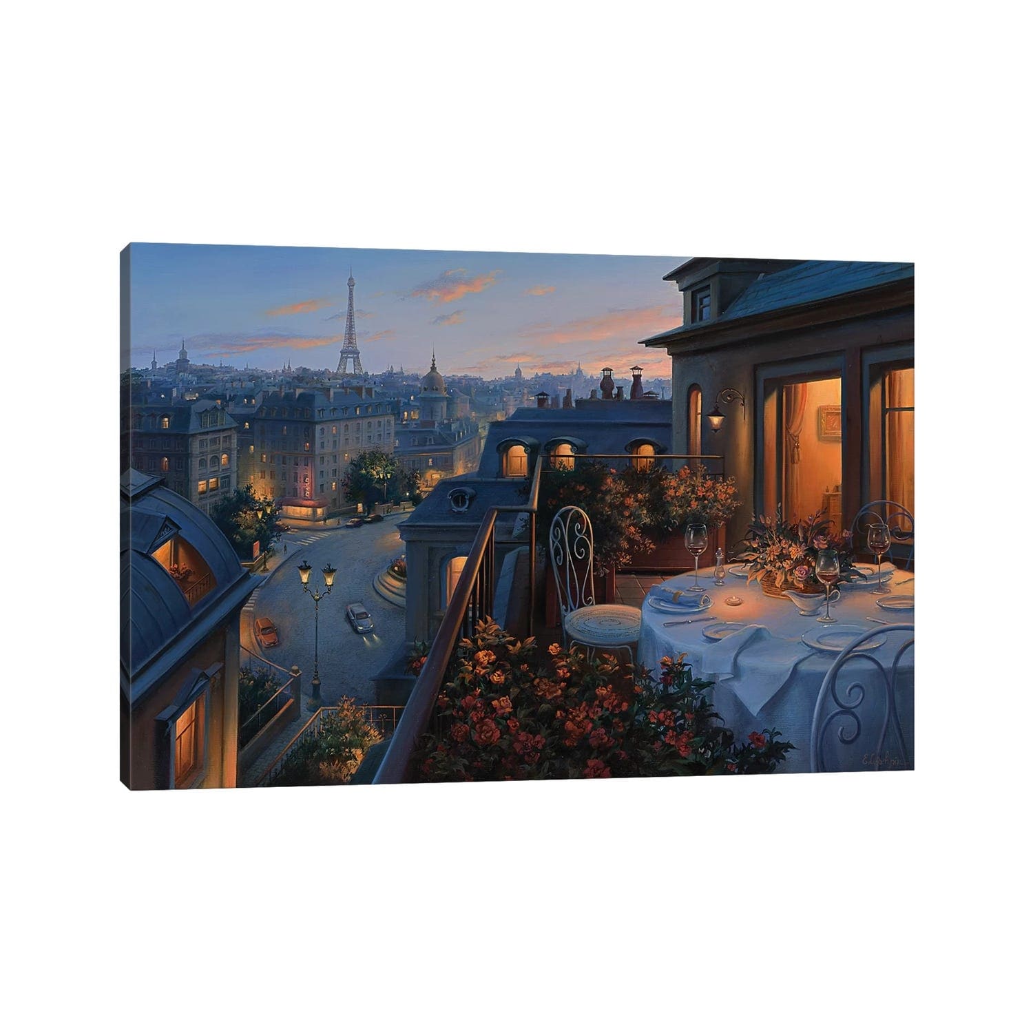 iCanvas "Paris Evening" by Evgeny Lushpin Canvas Print