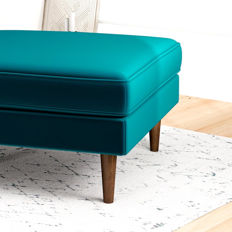 Felicia Mid-Century Upholstered Velvet Ottoman