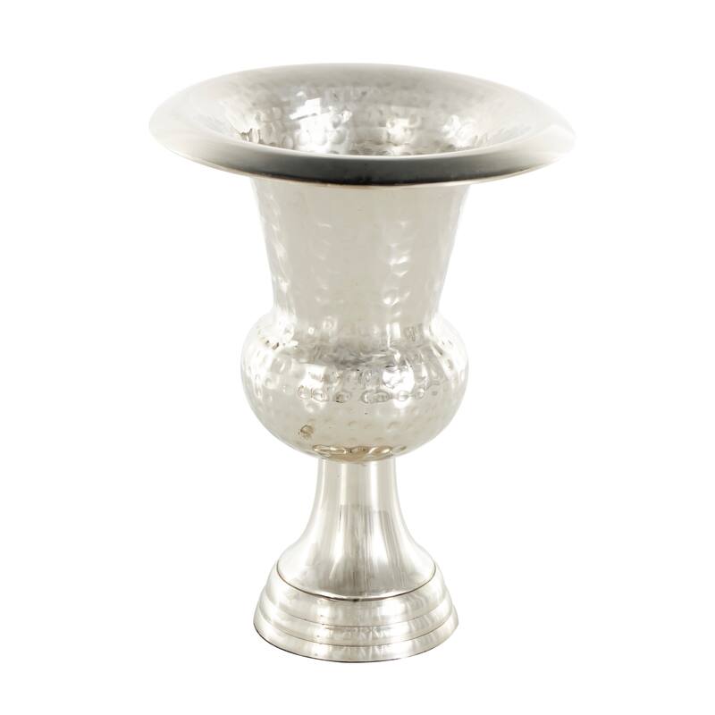 Gold or Silver Aluminum Metal Goblet Inspired Hammered Vase