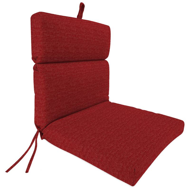 22" x 44" Outdoor Chair Cushion with Ties and Loop - 44'' L x 22'' W x 4'' H - TEXTURED RED