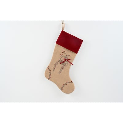 Rustic Reindeer Christmas Stocking, 20-Inch