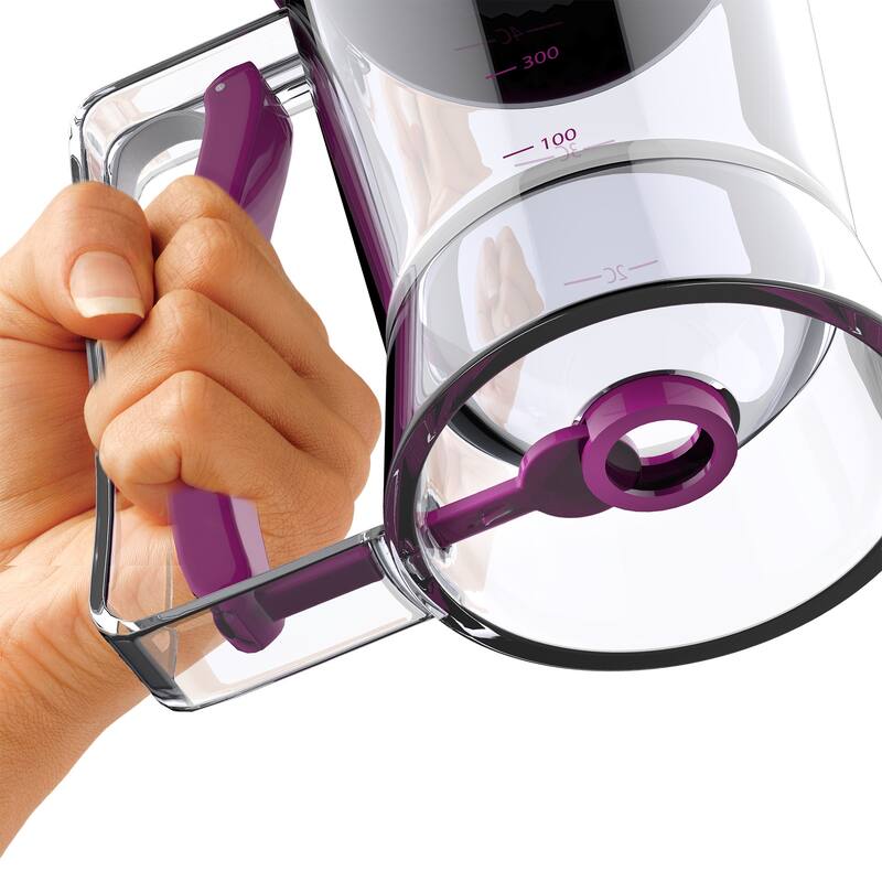 Pancake Batter Dispenser - Kitchen Accessory with Spring-Loaded Handle for Waffle Maker or Griddle by Hastings Home (Purple)