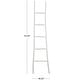 preview thumbnail 8 of 22, White, Brown or Black Wood Handmade Slanted Ladder with Wider Base and Ball Feet