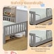 preview thumbnail 26 of 34, Twin Size Bed with Headboard Storage Rack, Two Under-Bed Drawers, Three-Side Guardrails for Safety and Security,White