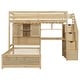 preview thumbnail 7 of 32, Twin over Twin Bunk Bed with Built-in Desk and Storage Staircase, L-Shaped Bunk Bedframe with Storage Compartments and Shelves
