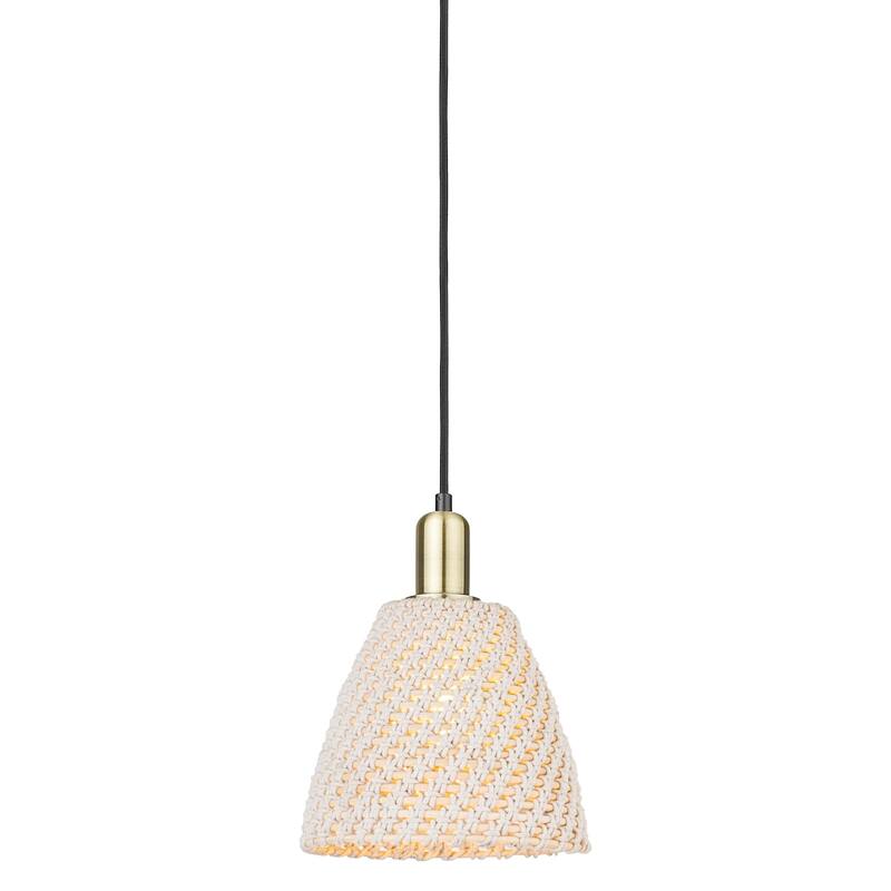 Innovations Lighting 716-1P-12-9 Natural Ballston Dome Pendant Natural - Black Antique Brass / Natural