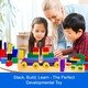 preview thumbnail 3 of 3, Dimple 300 Pcs Building Block Set for Kids - Soft Plastic Interlocking Blocks w Rolling Train Bases, Carry Bag,Colorful STEM Toy