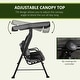 preview thumbnail 20 of 23, Outsunny Outdoor Patio Porch Swing Bench with Included Adjustable Shade Awning & Comfort Padded Seating for Three People