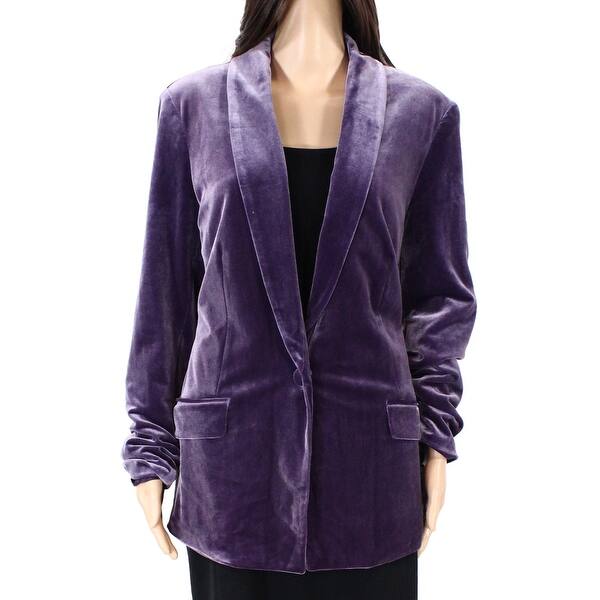 Shop Inc Womens Blazer Blackberry Purple Xl Velvet One Button