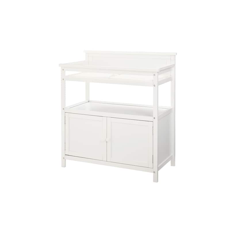 Emery 38" Wide Modern Style Wood Changer with Door/Pad, White