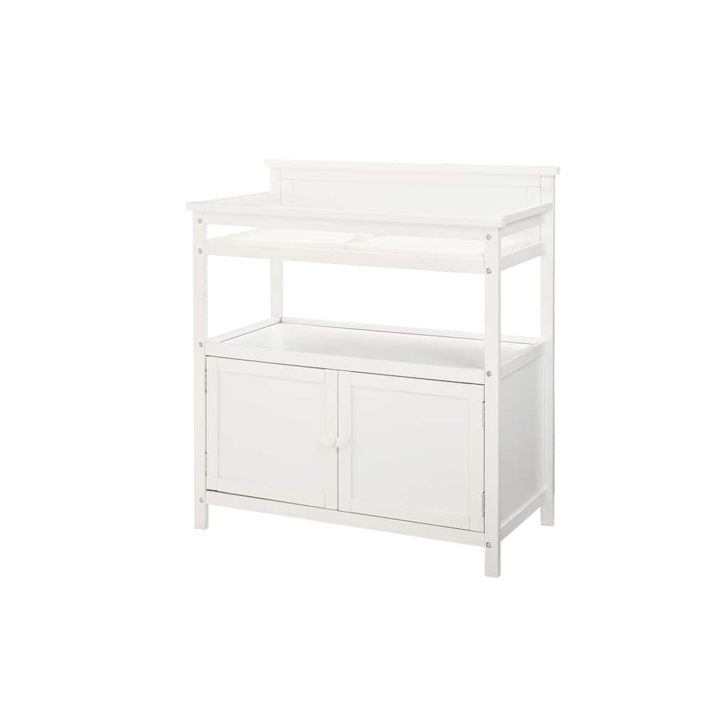 Emery 38" Wide Modern Style Wood Changer with Door/Pad, White
