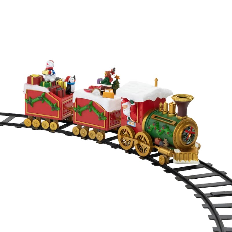 16-Piece LED Lighted Musical and Animated Christmas Village Train - 9.5"