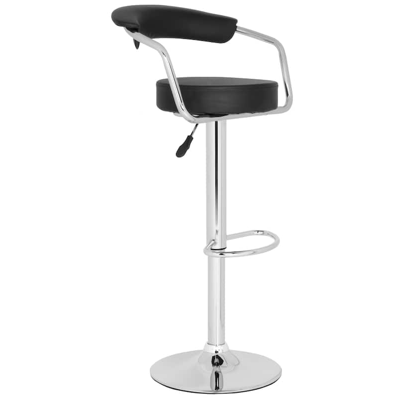 SAFAVIEH Deidre Black Adjustable 25-32-inch Swivel Bar Stool - 20.7" x 20.5" x 33.5" - 21Wx21Dx39H