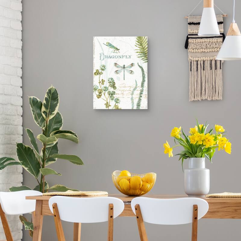 My Greenhouse Botanical Dragonfly Canvas Art Print
