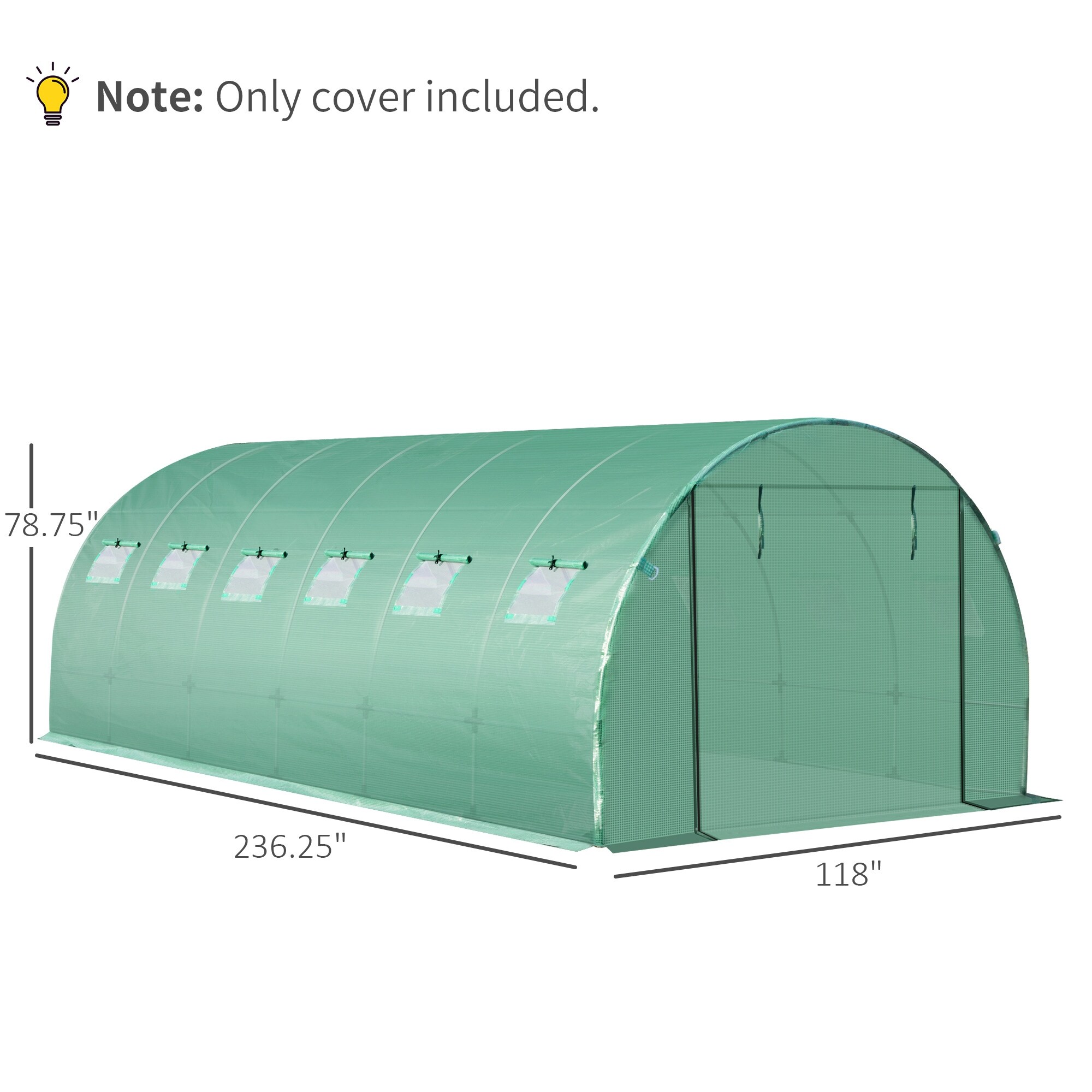 kaze to mori × TARP to TARP Outsunny Replacement Greenhouse Cover Tarp with 12 Windows