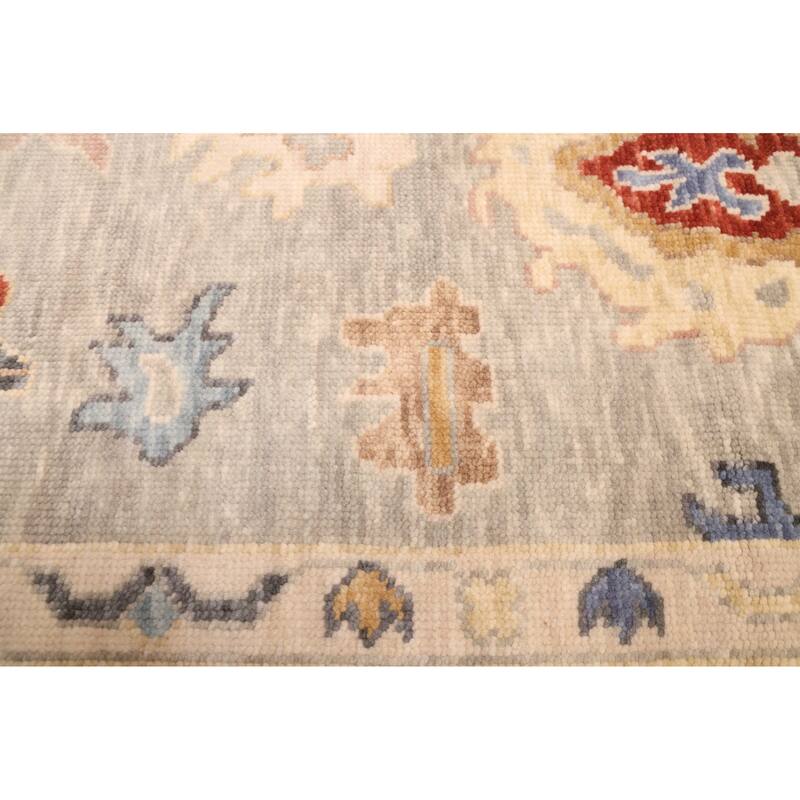 ECARPETGALLERY Hand-knotted Modern Oushak Light Grey Wool Rug - 8'0 x 10'0