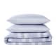 preview thumbnail 9 of 14, London Fog Printed Cotton Flannel 3 Piece Duvet Cover Set Blue Stripe - Full - Queen