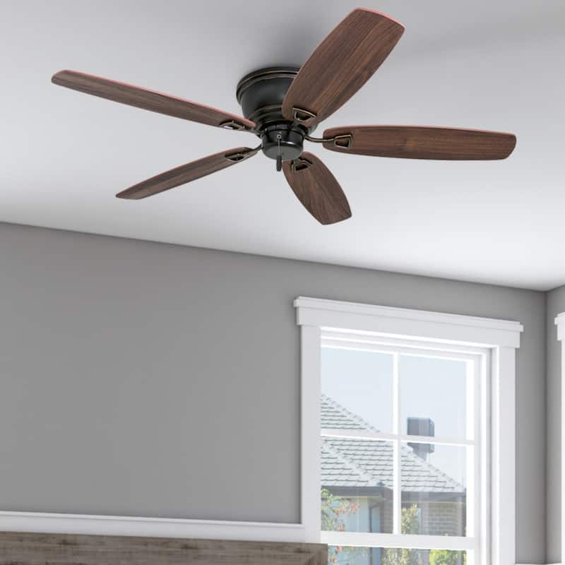 52" Honeywell Glen Alden Oil Rubbed Bronze Indoor Ceiling Fan, No Light, Pull Chain - Pull Chain