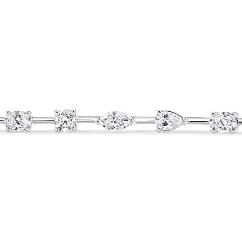 Bliss Diamond 5Ct Mixed Cut Diamond Tennis Bracelet 7" White Gold Lab Grown