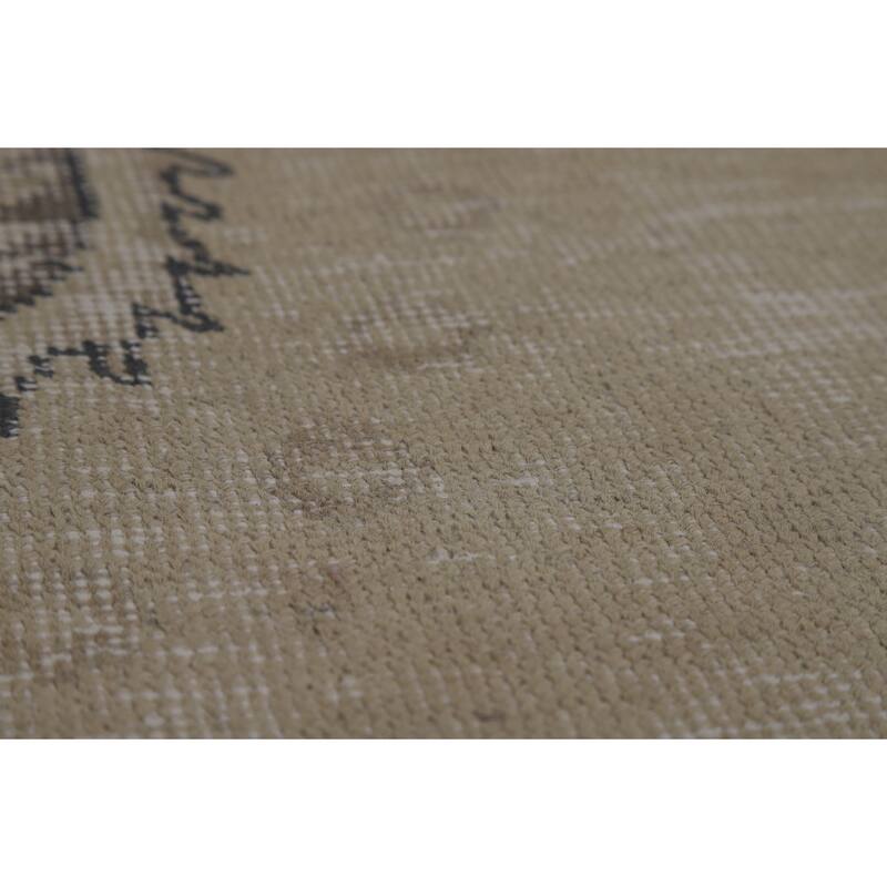 Traditional Tabriz Persian Vintage Beige Wool Carpet - 9'6" x 12'7"