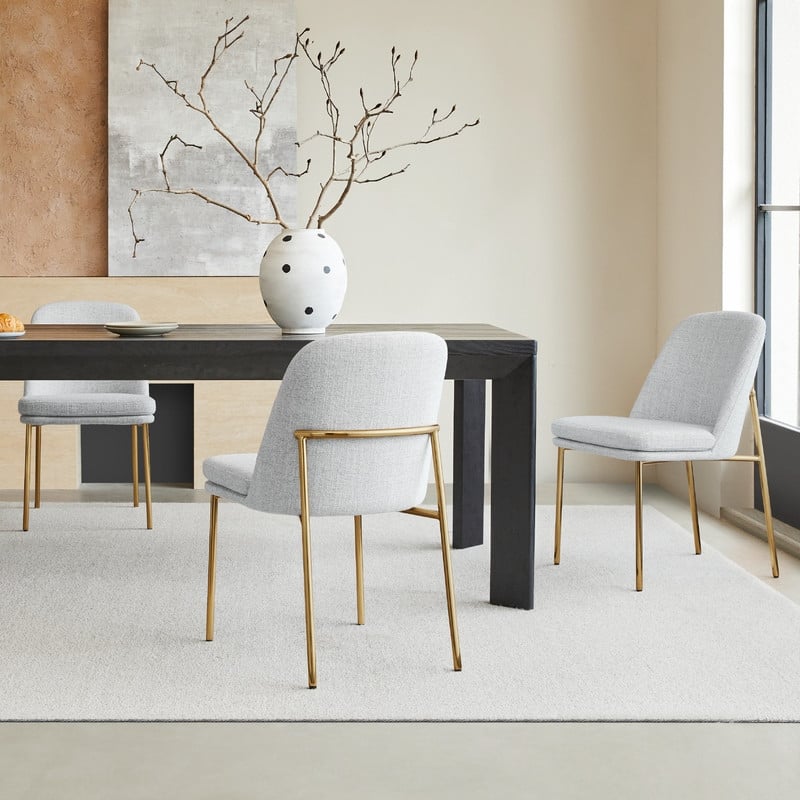 Evelyn Modern Dining Chair with Metal Legs Set of 2 - Set of 3 - White (Multi-Colored)