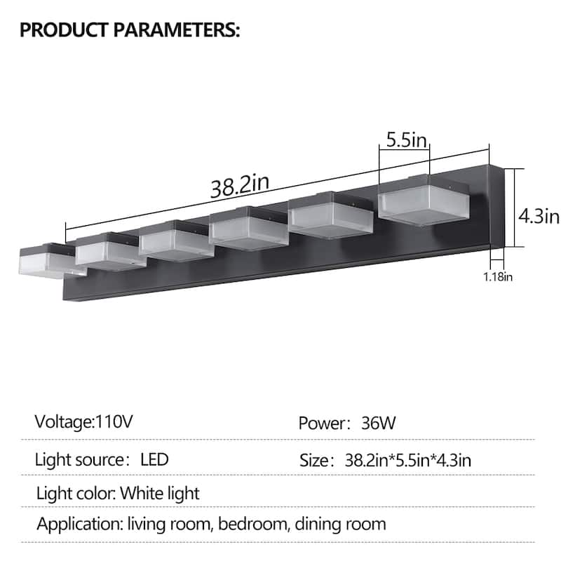 Modern 6-Light LED Vanity Mirror Light Fixture For Bathrooms And Makeup Tables