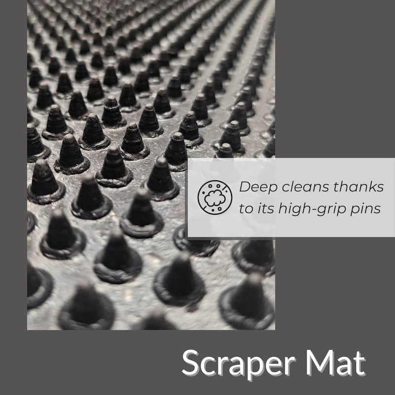 Heavy Duty Rubber Scraper Front Door Mat 30"x18"