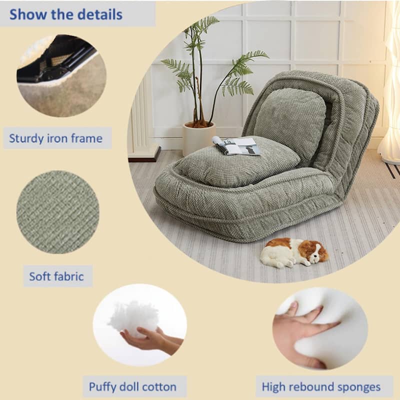 GDFStudio - Adjustable Human Dog Bed Lazy Sofa with Multi-Position Design