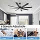 preview thumbnail 64 of 70, 52/66/72/84 Inch Smart Ceiling Fan with Light ,Wall Switch, APP Control,Dimmable LED,8 Blades