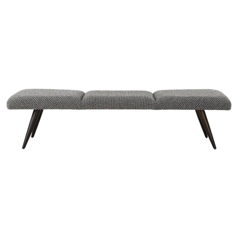 Uttermost Bowtie Charcoal Fabric Bench - 18'' H X 72.5'' W X 20'' D