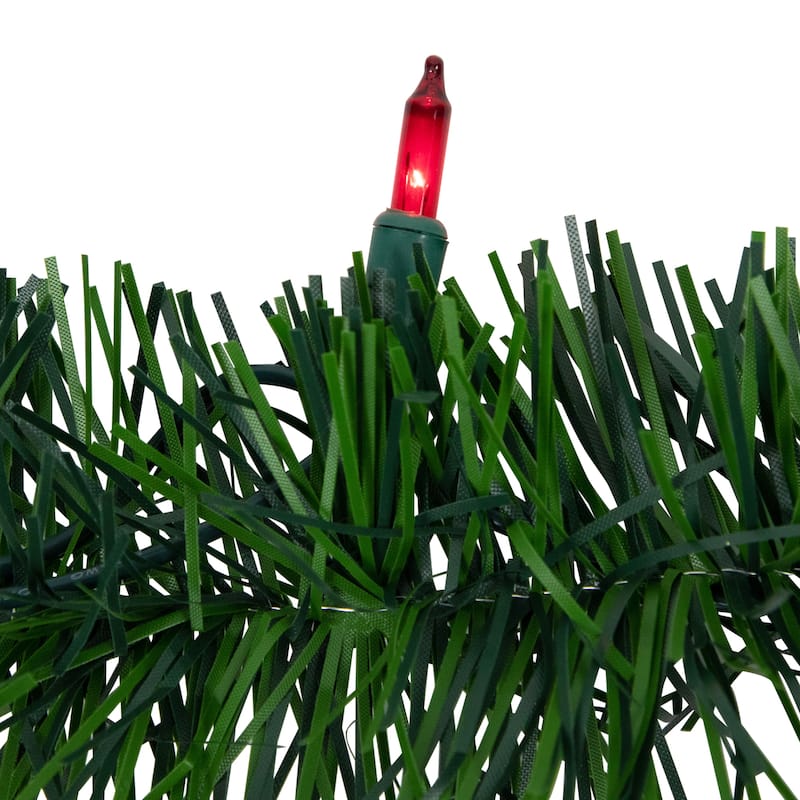 18' Pre-Lit Pine Two-tone Artificial Christmas Garland - Multicolor Lights